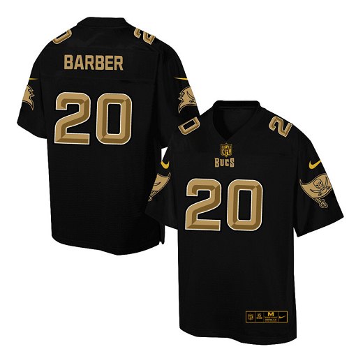 Men's Elite Ronde Barber Nike Jersey Black - #20 Pro Line Gold Collection NFL Tampa Bay Buccaneers
